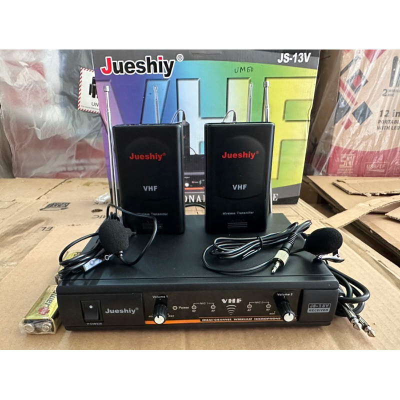 Mic wireless jepit isi 2 microphone JUESHIY JS-13V receiver