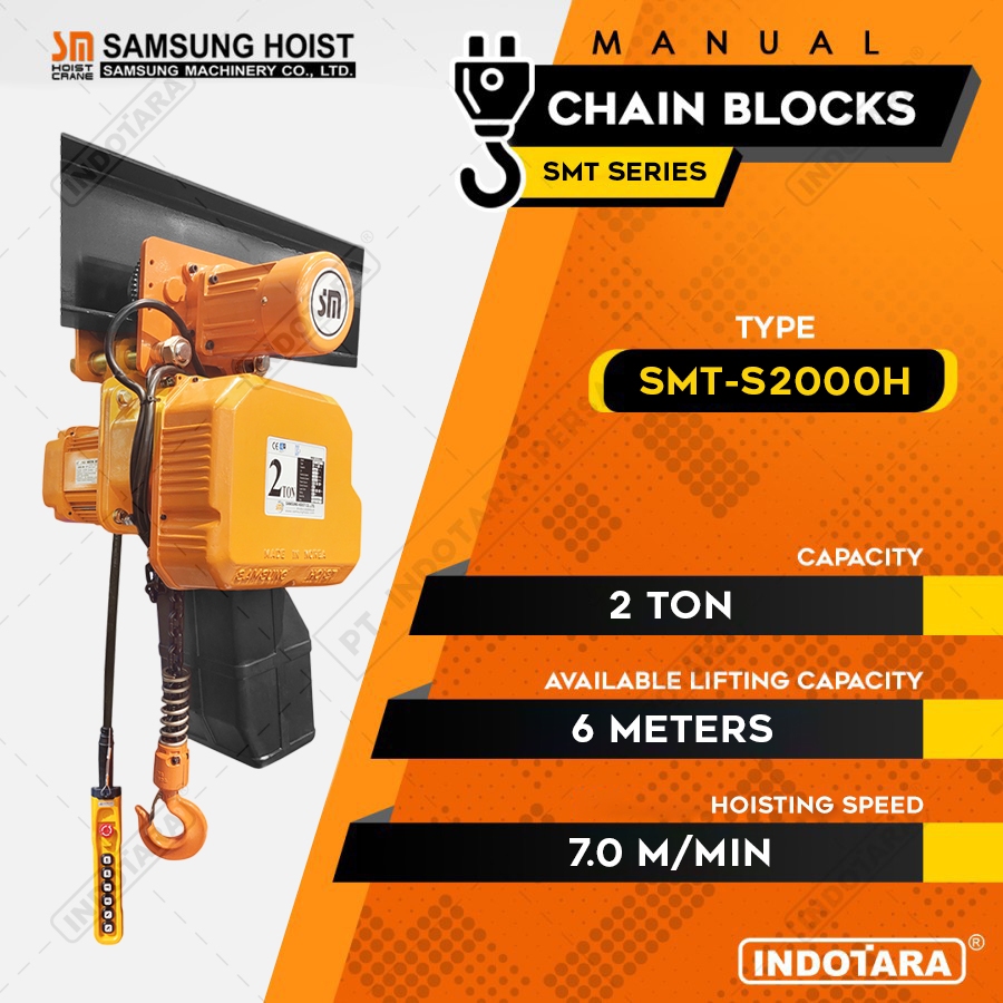 Electric Chain Hoist Samsung With Trolley Series SMT S2000H