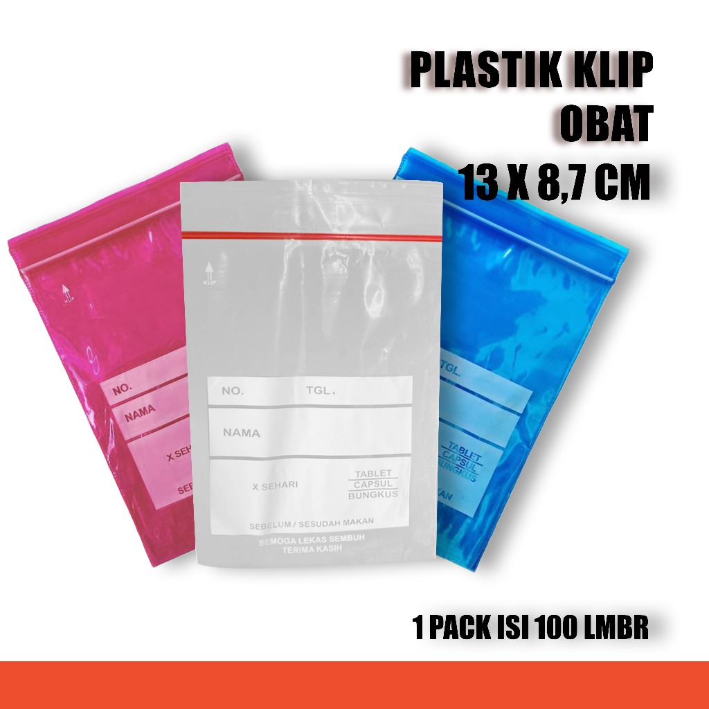 Plastik Klip Sablon 13x8,7 / Plastik Klip Obat 13x8,7