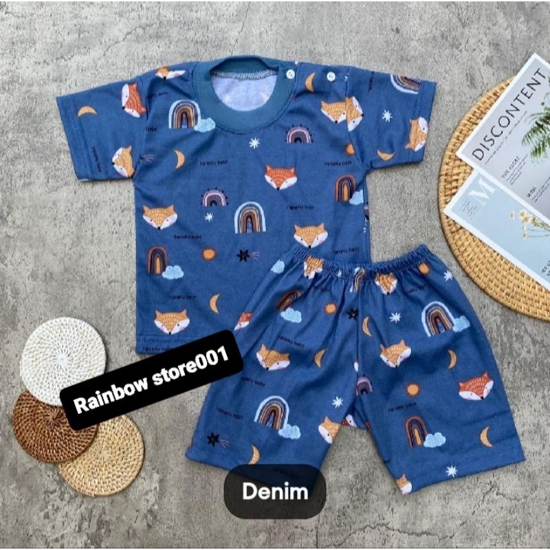 Piyama bayi lengan pendek 3-12bulan