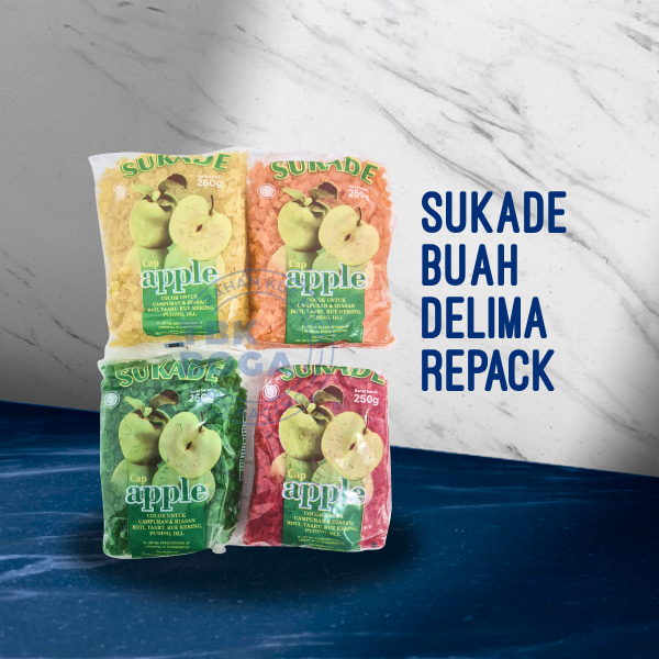 

( Repack ) Sukade Cap Apple ( 100, 250, 1 kg ) Delima Buah Kering Kue