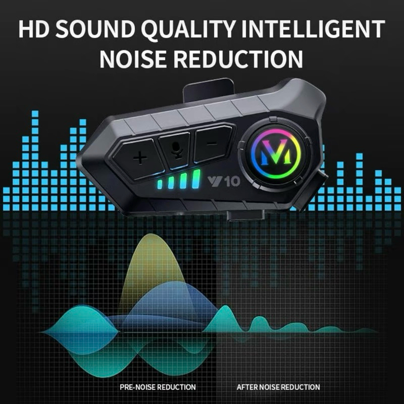 Intercom Y10 Helmet Headset Bluetooth Waterproof Helm Motor Full Face/Half Face Intercom 5.3 - SYS