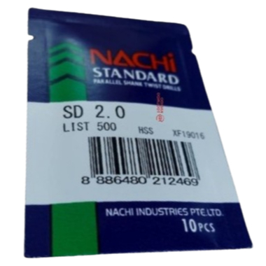 Nachi Mata Bor HSS ukuran  2.0 mm