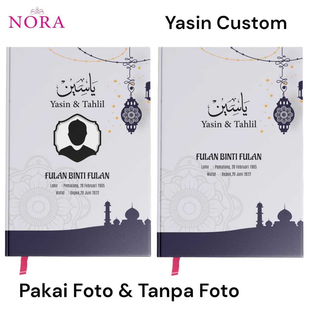 Buku Yasin Dan Tahlil Hard Cover Custom / Yasin 128 Halaman Arab Latin Terjemah Bisa Pasang Foto Fre
