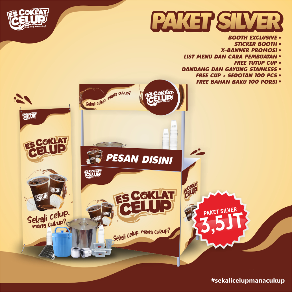 

PAKET FRANCHISE ES COKLAT CELUP BOOTH SILVER / FRANCHISE ES COKLAT CELUP / PAKET USAHA ES COKLAT CELUP / PAKET BISNIS ES COKLAT CELUP / PAKET USAHA ES COKLAT CELUP / ES COKLAT VIRAL / ES COKLAT KEKINIAN