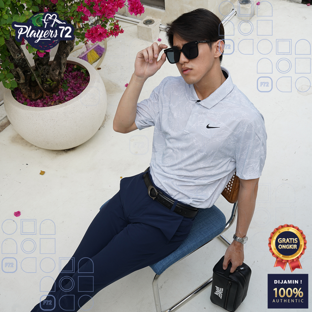 PLAYERS72 NIKE Tiger Woods Men's Nike Dri-FIT ADV Golf Polo Light Smoke Gray / Baju Olah raga Pria