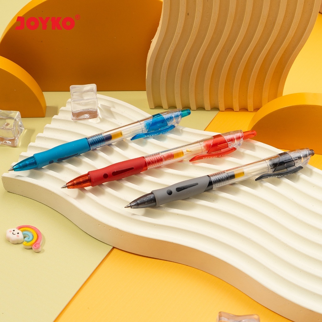 

COD Joymart Pen Joyko GP-265 Satuan Hitam Biru Merah Q Gel Pen Bullet Tip Pulpen Pena Gel 0.5 mm