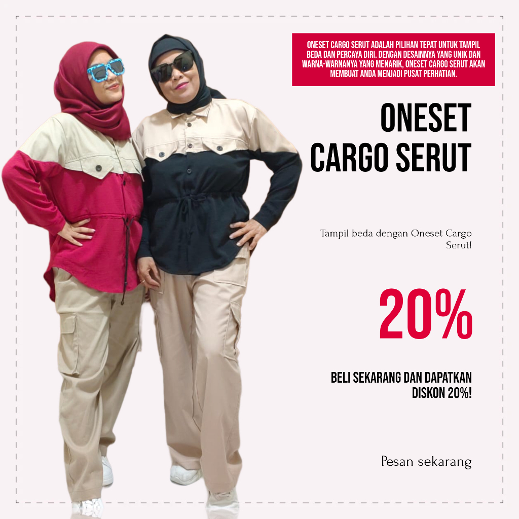 ONESET CARGO SERUT - ONESET CARGO CRINCKLE - SETELAN CELANA CARGO KEKINIAN