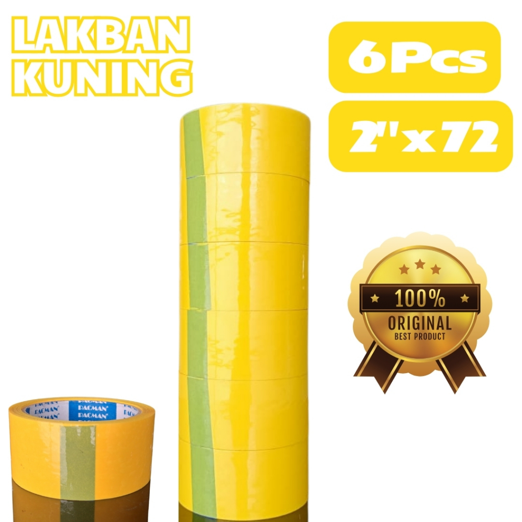 

2 INCI Lakban warna Kuning 1 slop (6 pcs)