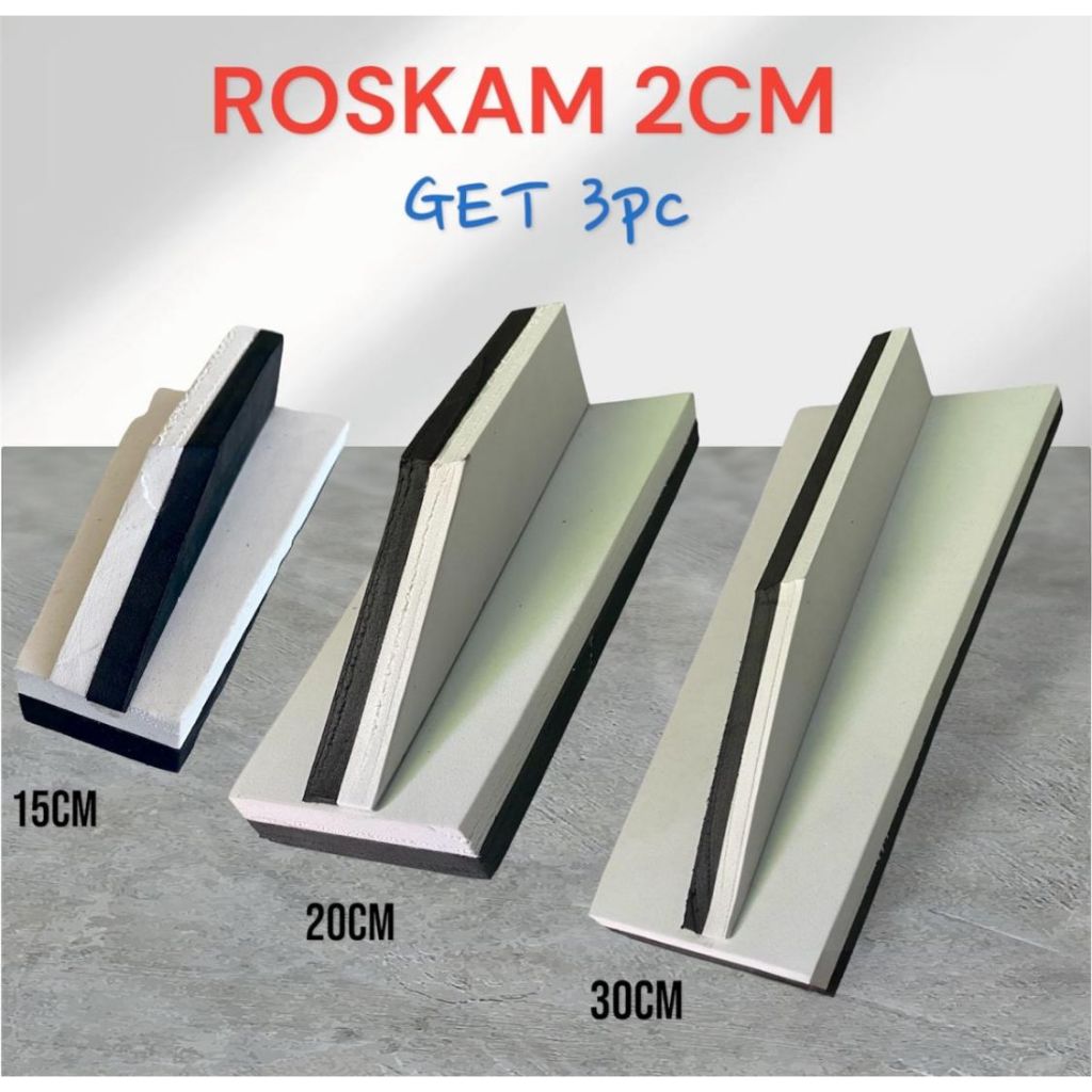 ROSKAM TEBAL 2CM POLOS HITAM PUTIH  DAPAT 3PCS / ACIAN ROSKAM PENGHALUS ROSKAM PENGGOSOK ACIAN