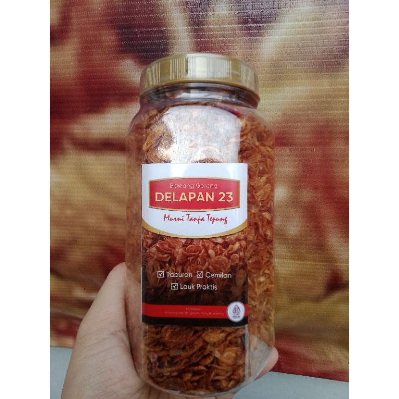 

Bawang goreng premium renyah tanpa tepung "DELAPAN 23