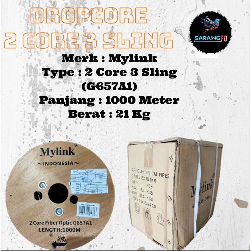 Kabel Fiber Optic 2 Core 3 Sling Round My Link