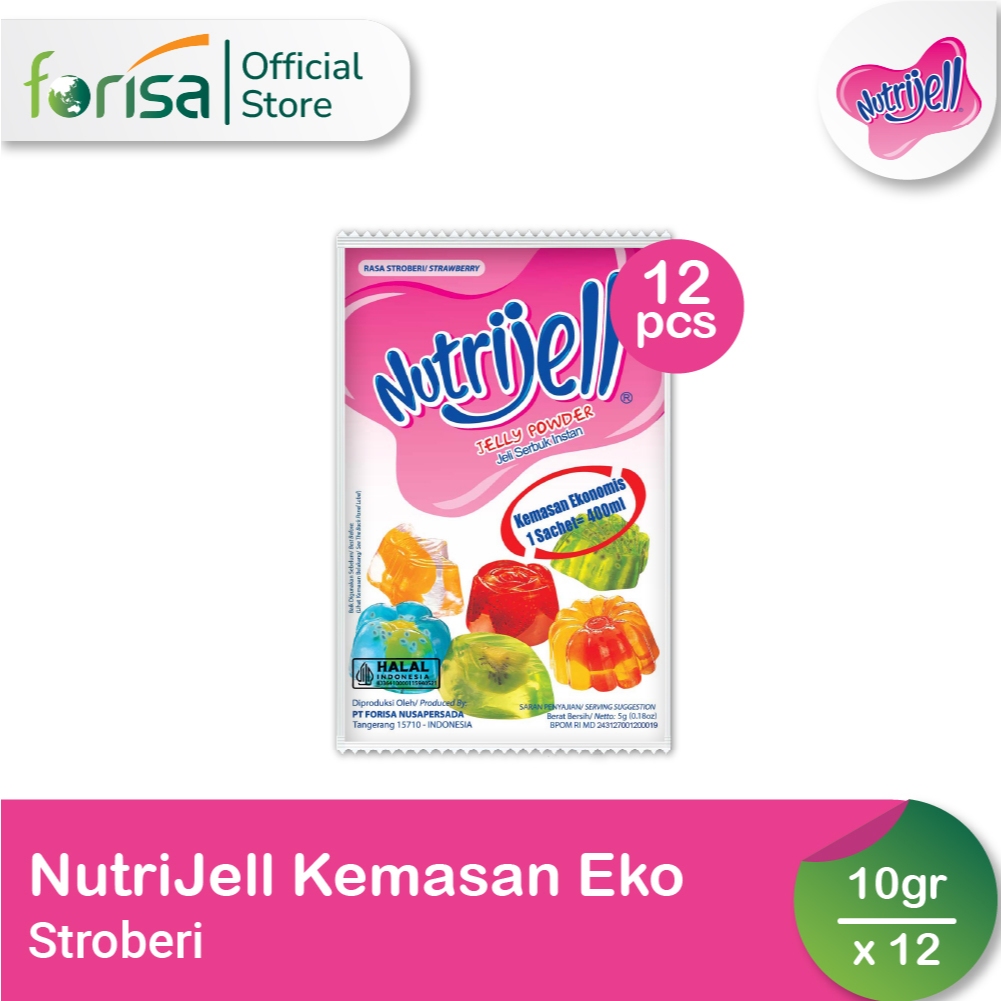 

Nutrijell Ekonomi Rasa Strawberry 10 gr 12 Pcs