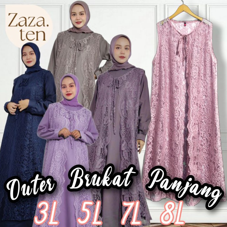 KODE F5E Outer Brukat JUMBO Clara Cardigan Brokat Panjang Premium Luaran Pesta Kondangan Rompi Wanit