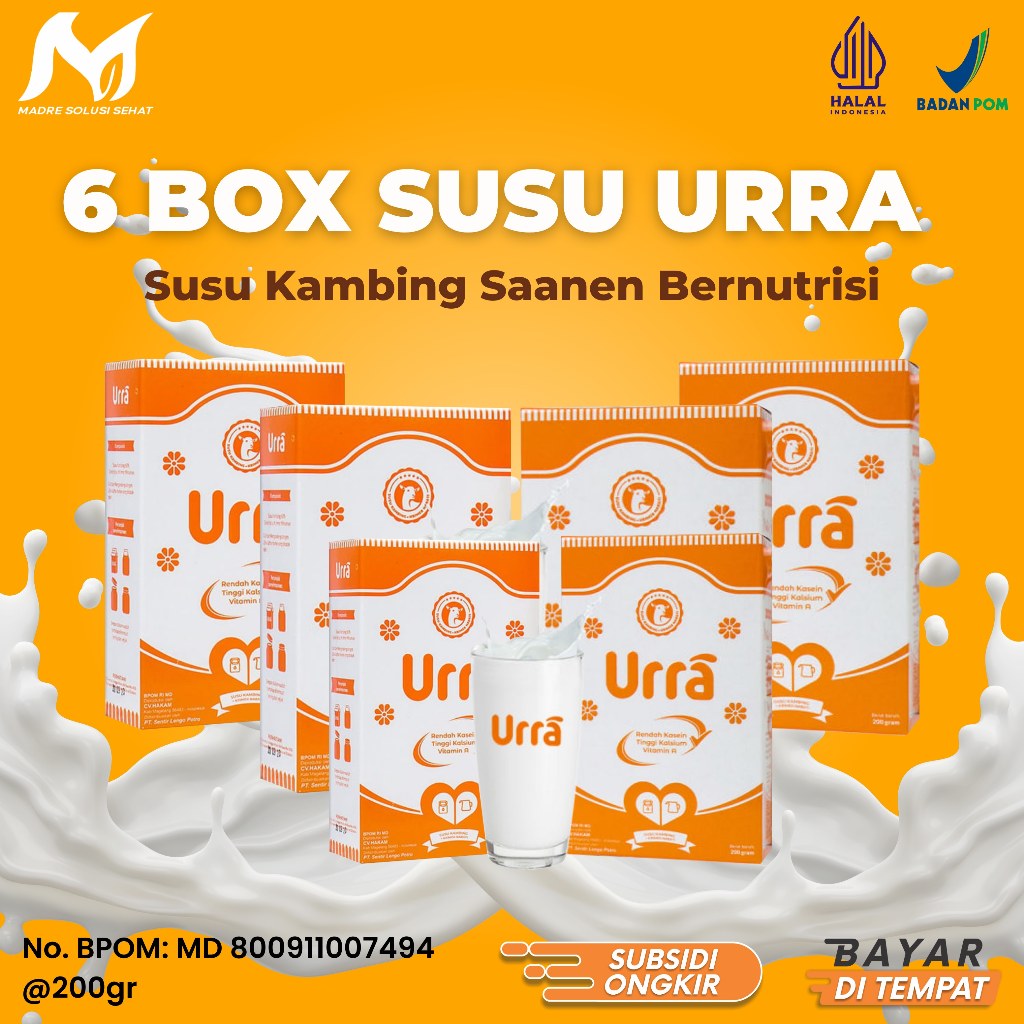 

Madre Solusi Sehat Urra Susu Kambing Etawa Penambah Berat Badan dan Nafsu Makan Anak 6 Box 200gr