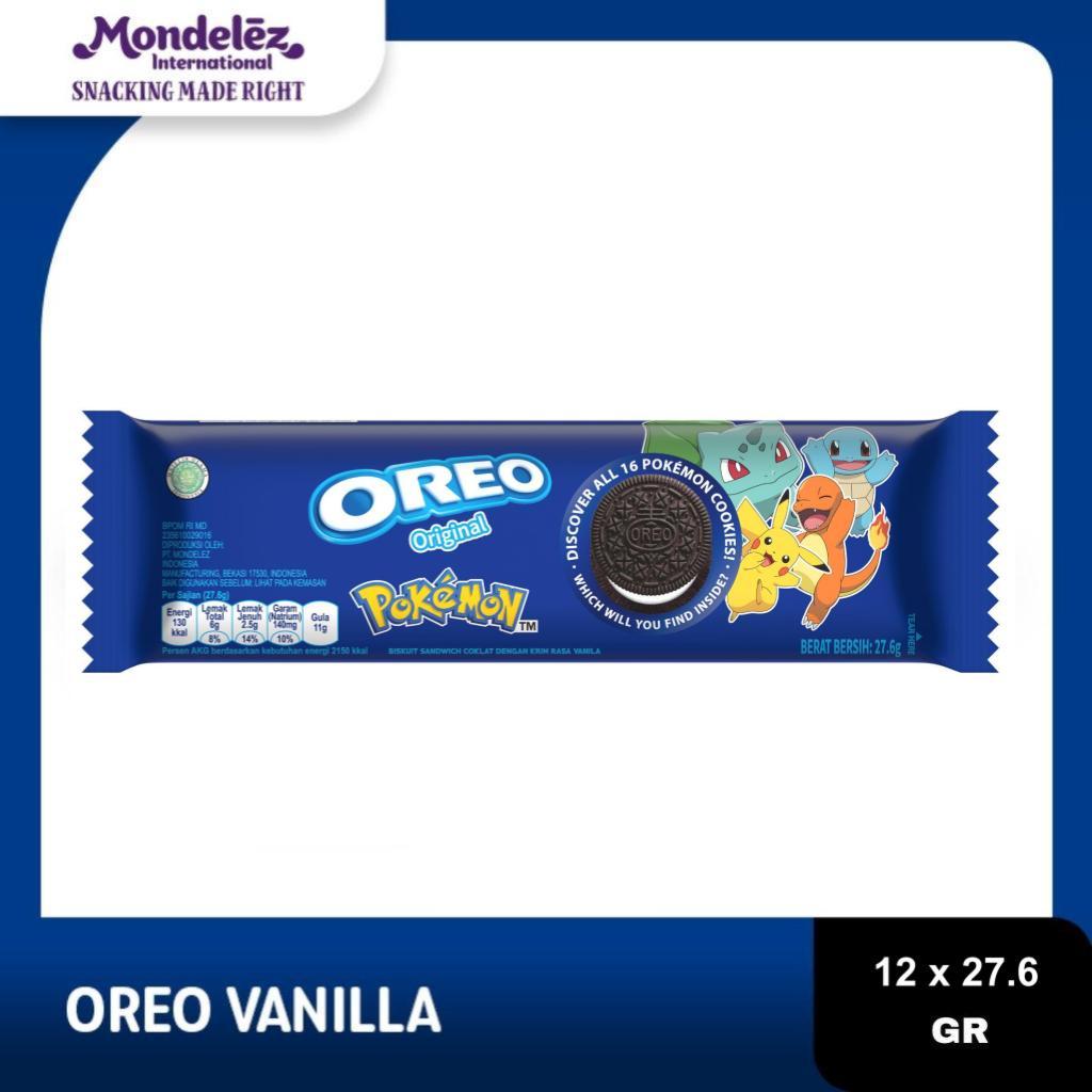 

Oreo Biskuit krim Vanila 27.6g x12 cemilan favorit keluarga