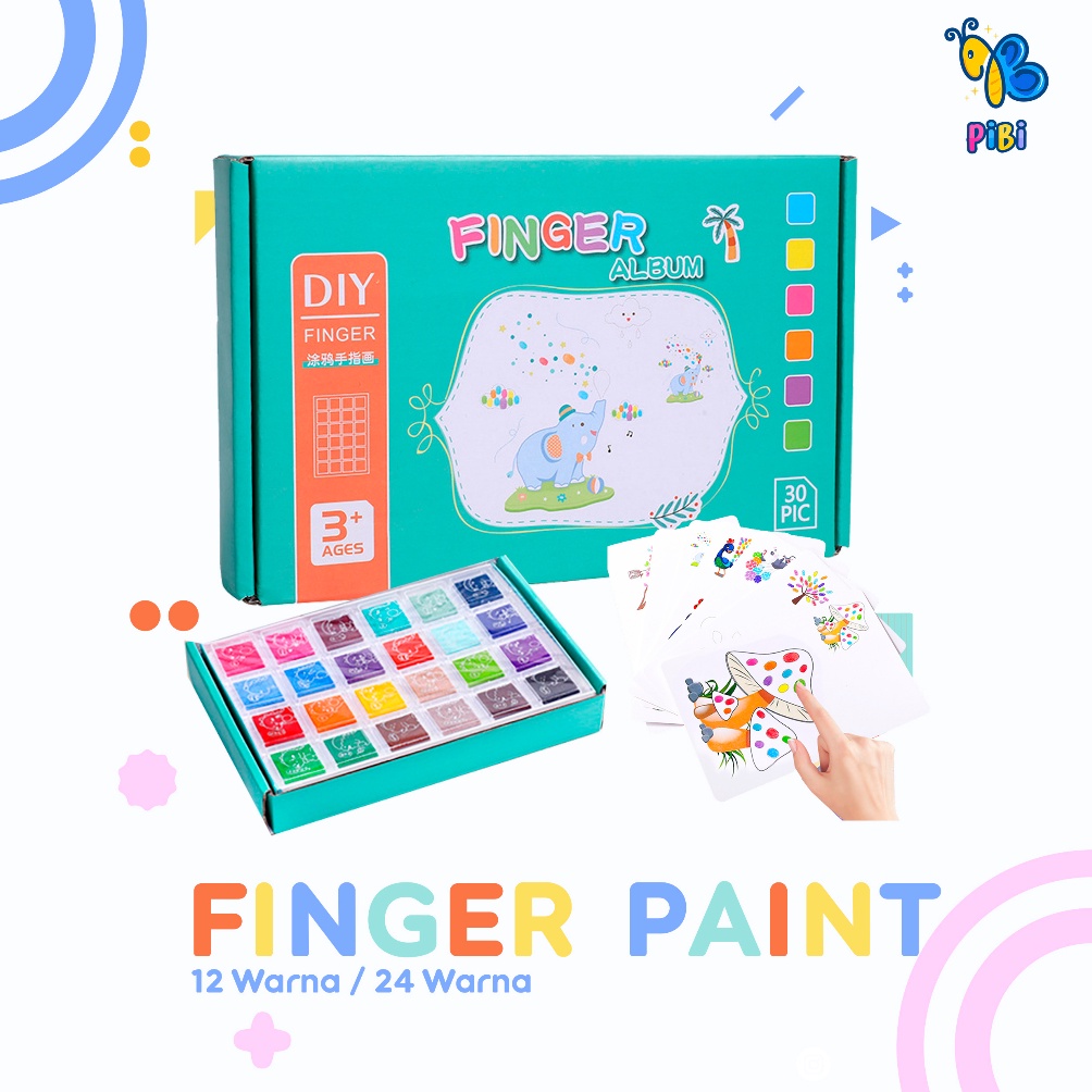 

KODE O55A PIBI Finger Painting DIY Colouring Set Washable Paint Color Mainan Edukasi Anak