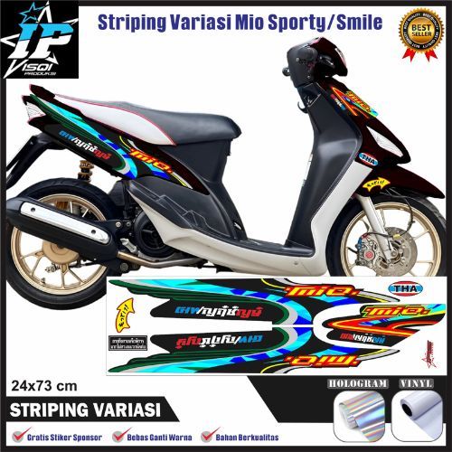 Stiker Striping Variasi Yamaha Mio Sporty Striping List Motor Sporty Hologram Vinyl TERMURAH