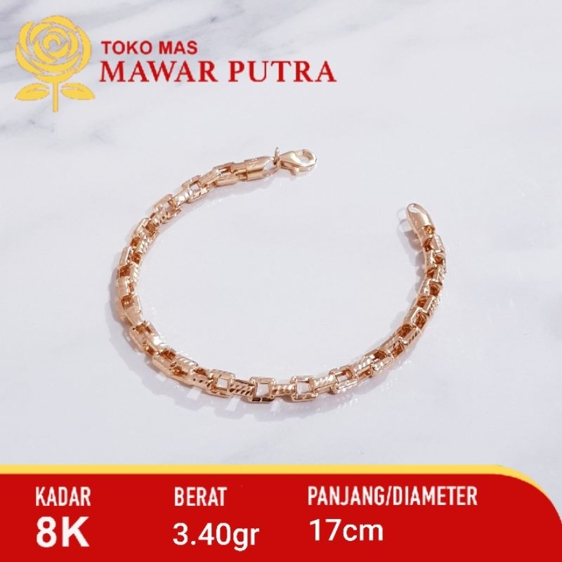 Gelang Italy fancy Lotus gold 8K