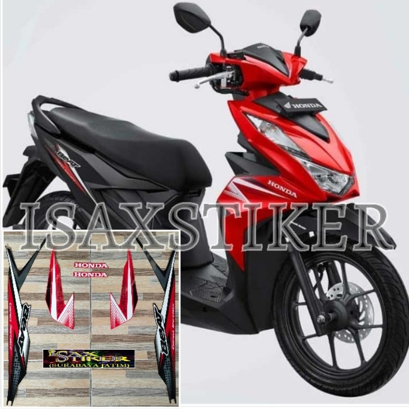 striping original Honda beat cbs merah hitam tahun 2020