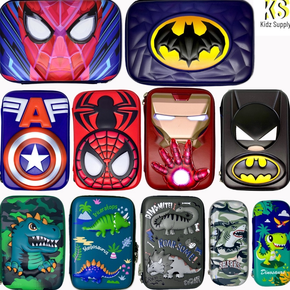 

KODE H72W Tempat pensil spiderman Kotak pensil anak laki laki hardcase 3D marvel ironman superman