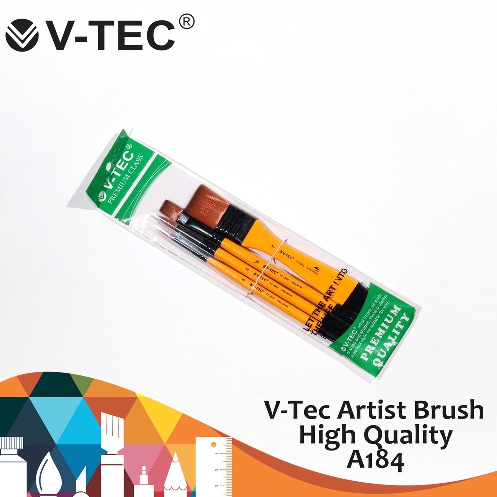 

KODE R58T VTec Artist Brushes A1844 Premium Class Kuas Lukis VTec Kuas Lukis VTec A184