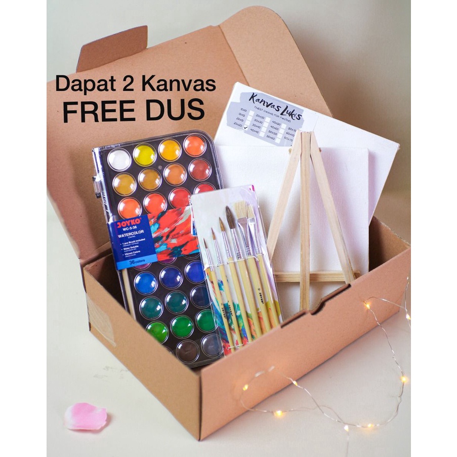

KODE E13N Paket Lukis Kualitas Premium Original AMAN UNTUK ANAK Komplit Kanvas Cat Air Kuas Painting