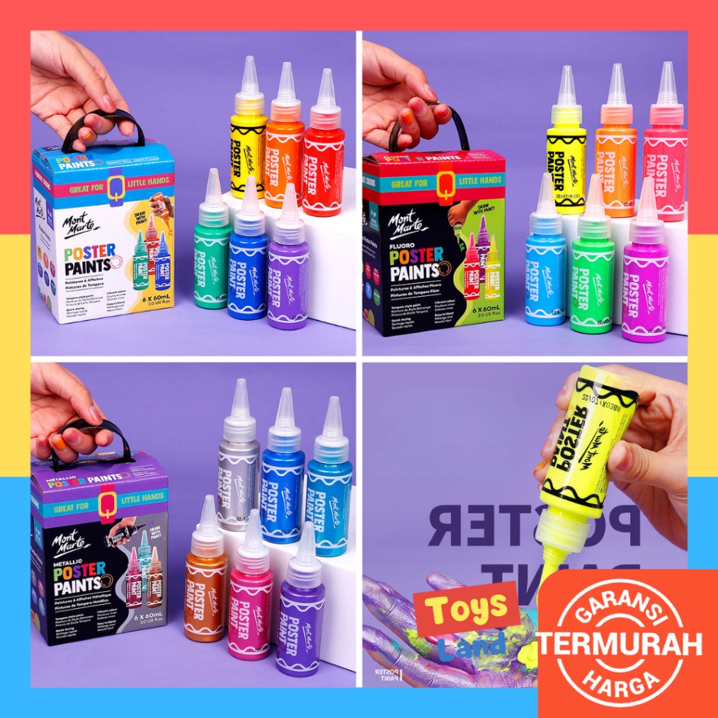 

KODE R25F Finger Paint Washable Poster Paint 6 Set Mont Marte Washable Paint Cat Gouache Mainan Mewarnai Anak Mainan Cat Anak Mainan Montessori Perlengkapan Cat Air Anak Washable Cat Poster