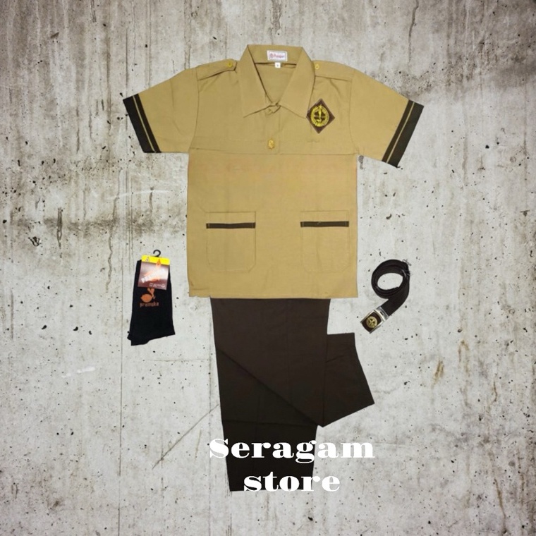 

KODE E47F Setelan Super Lengkap Pramuka Siaga Seragam Sekolah SD LAKI Cowok BAJU PENDEK CELANA PANJANG