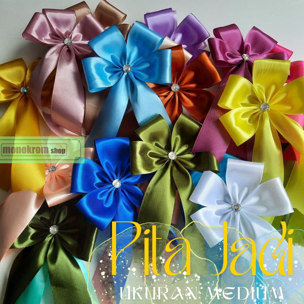 

Pita Jadi Hampers Souvenir Kado Simple Elegant Cantik Diamond - Lebar 4 Cm Pita Medium Sedang - Gift