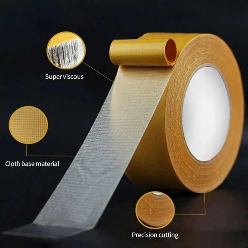 

Double Tape Kain Dua Sisi Tanpa Bekas / Magic Tape Kuning Solasi Isolasi Lakban Double Nano