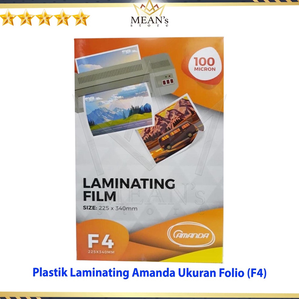 

KODE O59D Plastik Laminating Amanda Ukuran Folio F4 1 Micron Plastik Pres F4