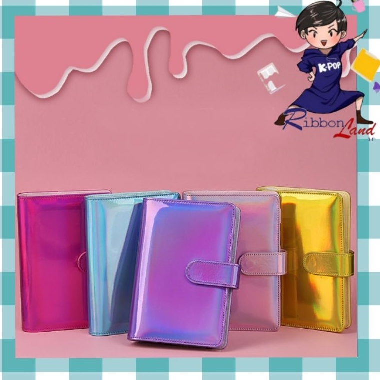 

KODE E37F A6 Binder Kulit Hologram Glossy Skin 6 Ring