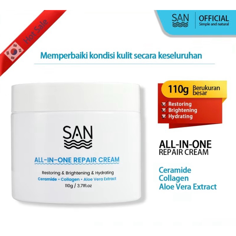 SAN Moisturizer All In One Repair Cream 110g Repair Of Barrier & After Sun Repair Ceramide Multiple 