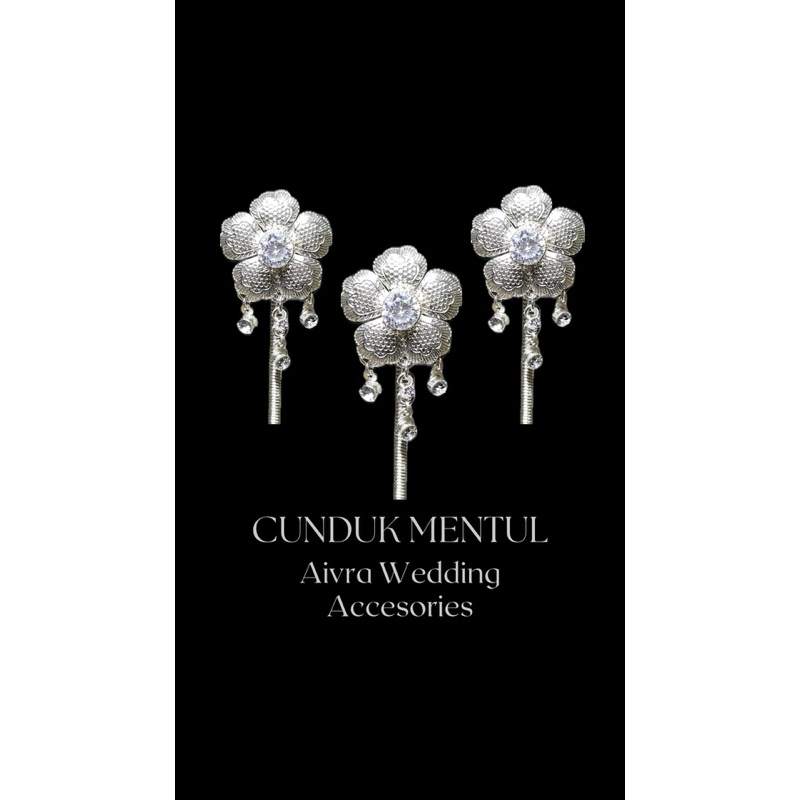 Cunduk mentul / Kembang Goyang pengantin Silver