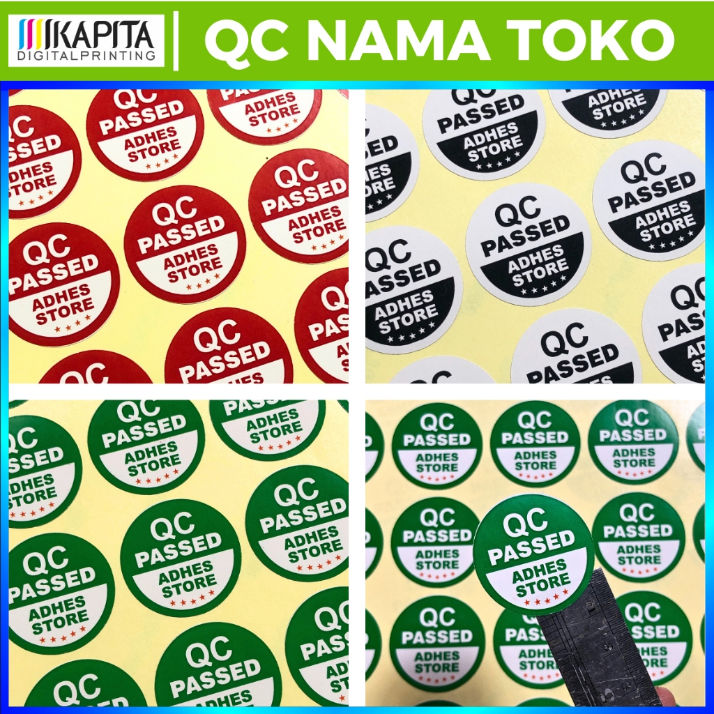 

(isi 120 pcs) Stiker Qc custom Nama Graftac Bontak Glosy Sticker Qc Passed | Stiker Segel