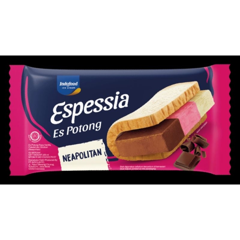 

ice cream Espessia Es Potong Singapore banyak rasa neopolitan durian es teler coklat