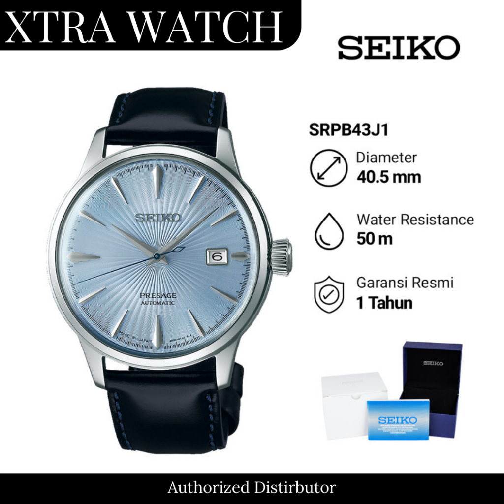 Jam Tangan Pria Seiko SRPB43J1 Presage Automatic Original - Tali Kulit - Garansi Resmi 1 Tahun