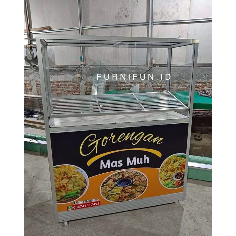 Gerobak Gorengan / Etalase Jualan / Gerobak Jualan / Gerobak Aluminium