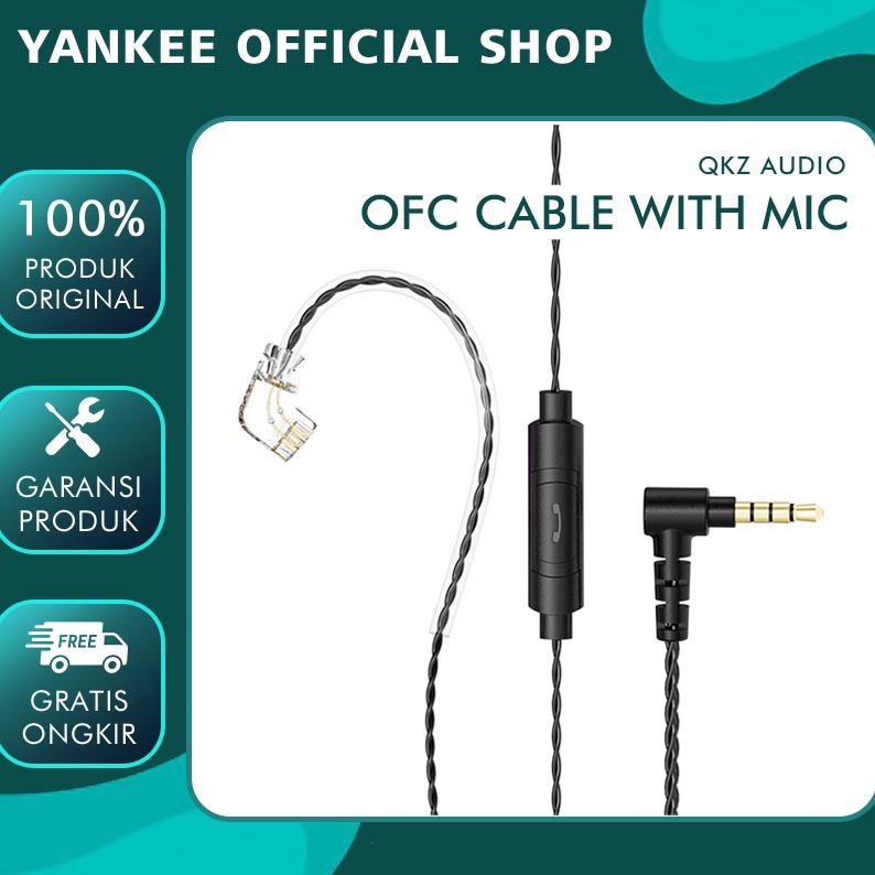 KODE E89D Kabel Replacement QKZ KZ Cable with Mic 4 Core Braided Kabel QKZ AK6 Pro alt KZ TRN CCA fo