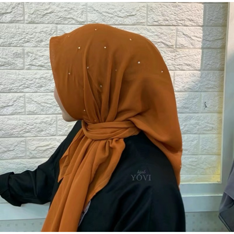 HIJAB SEGI EMPATPARIS PAYET TABUR ROSE GOLD I SEGI 4 PAYET SWAROSKY