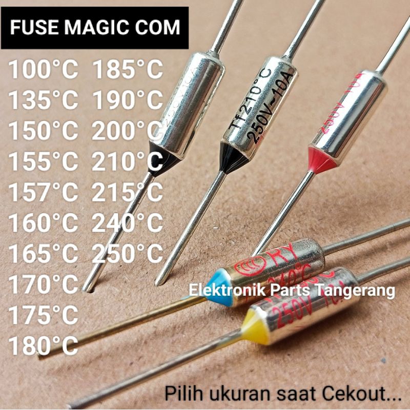 (1 Buah) FUSE MAGIC COM DAN SETRIKA 10A 250V 100°C Sampai 250°C TERMOFUSE MAGIC COM FUSE MAGICCOM TH