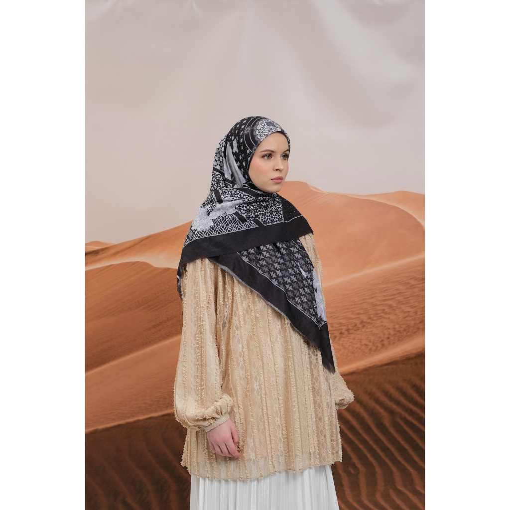 Jilbab Shafira Sulanjana Hijab Adiba Scarf Printed Kerudung Segi Empat Motif