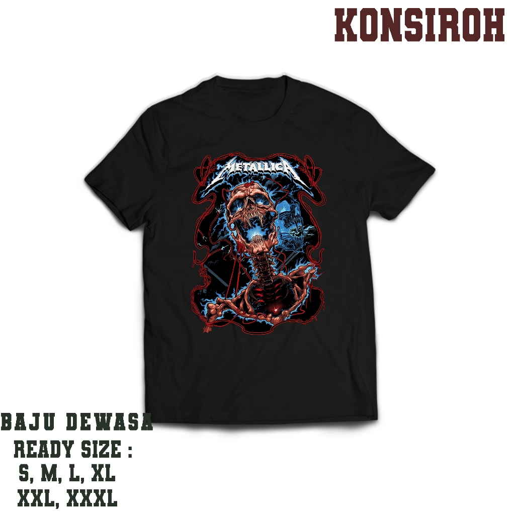 KAOS DEWASA - KAOS DISTRO DEWASA METALICA TENGKORAK - BANF METAL METALICA - KAOS PREMIUM DEWASA - BA