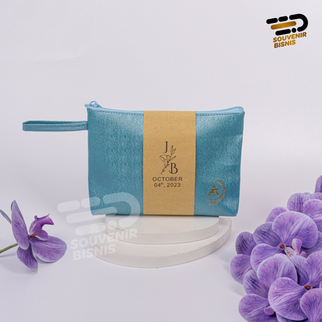 Souvenir Bisnis pouch kapal metalik souvenir pernikahan dompet pouch tempat wadah kosmetik makeup so