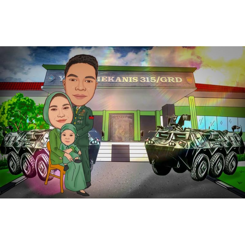 Karikatur kenang-kenangan hadiah gift