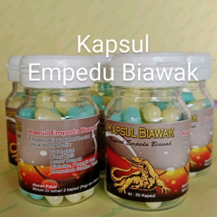 Kapsul Empedu Biawak, Obat Gatal, Alergi, Asma, Diabetes, isi 30 butir