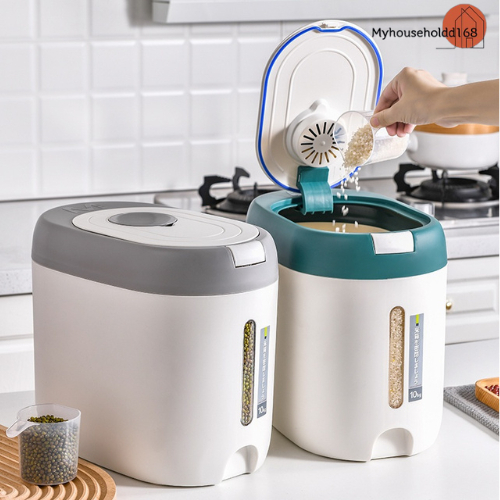Dispenser Beras 5 KG & 10kg Anti Kutu Melati Rice Dispenser Free Gelas Takar