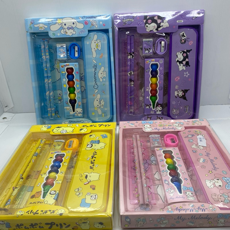 

Kotak Pensil Anak Set 6 in 1 Stationery Untuk Hadiah / Alat Tulis Set Kotak Pensil Karakter Kuromi Melody Cinnamoroll Pompurin / ATK / Alat Tulis Anak sekolah Sanrio Lucu / Stationary Aesthetic