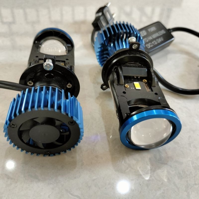 Lampu Depan LED H4 Mini Lensa Y7D12-24 Volt